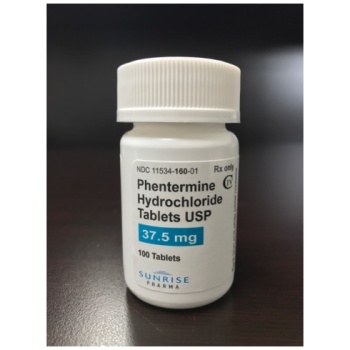 Phentermine Hydrochloride Tablets USP | 37.5 mg | 100 Tablets | By SUNRISE PHARMA | Supplied By Assured Pharmaceutical | NDC 11534-160-01 | Rx only
