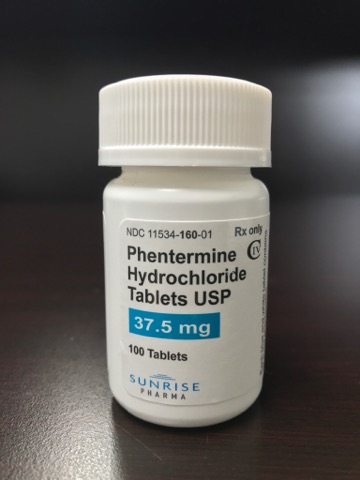 Phentermine Hydrochloride Tablets USP | 37.5 mg | 100 Tablets | By SUNRISE PHARMA | Supplied By Assured Pharmaceutical | NDC 11534-160-01 | Rx only